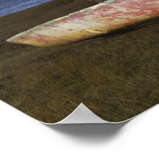 城のストーカーと魚釣りボート ポスター (角)