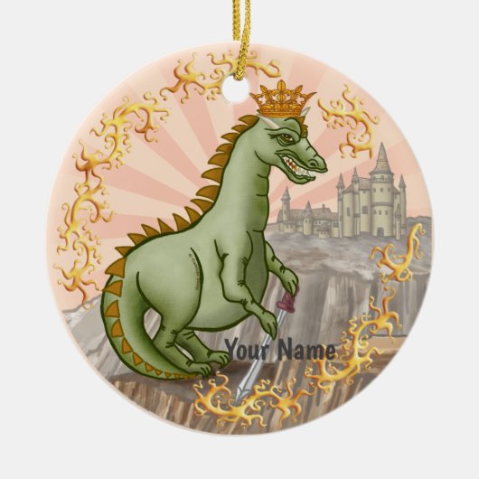 城のドラゴンオーナメント セラミックオーナメント (正面)