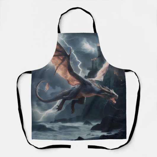 城の上にドラゴン。 エプロン (正面)