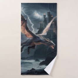 城の上にドラゴン。 バスタオル