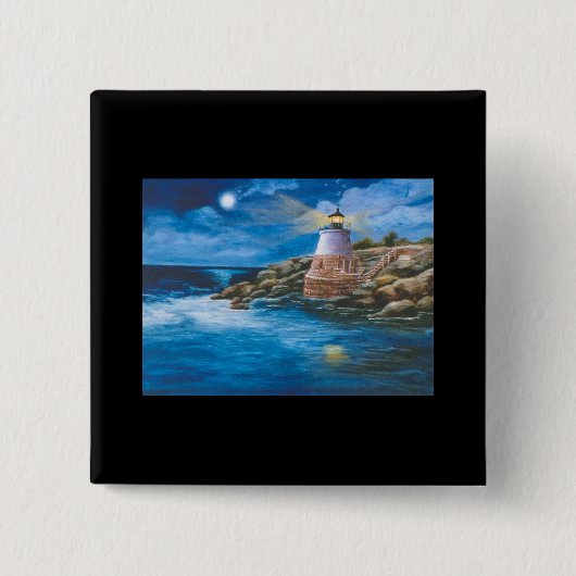 城の丘の灯台ボタン 缶バッジ (正面)