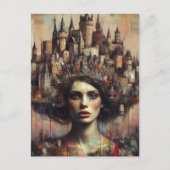 城の冠をかぶった童話の女王 ポストカード (正面)