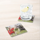 城の前の中世の城 スクエアペーパーコースター (インサイチュ)