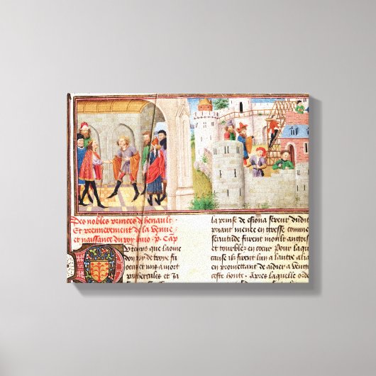 城の協定と建物 キャンバスプリント (正面)