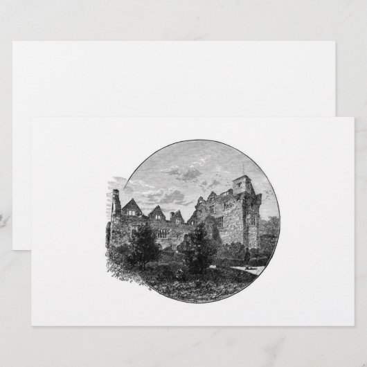 城の固定 便箋 (正面/裏面)