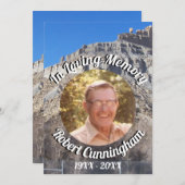 城の国の丘を愛する記憶の写真 招待状 (正面/裏面)