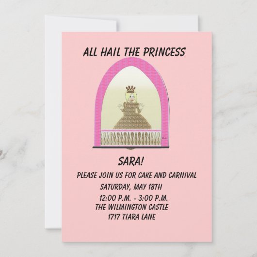 城の女王の誕生日の招待状 招待状 (裏面)