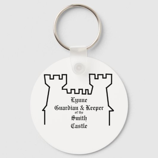 城の守衛パーソナライズされた者 キーホルダー (正面)