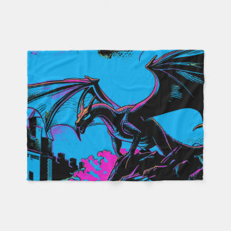 城の守護者 - ドラゴン フリースブランケット