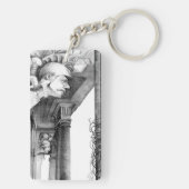 城の彫刻・鉛筆画 キーホルダー (裏面)