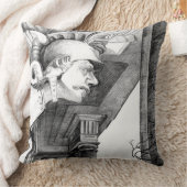 城の彫刻・鉛筆画 クッション (ブランケット)