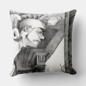 城の彫刻・鉛筆画 クッション (裏面)