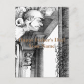 城の彫刻・鉛筆画 シーズンポストカード (正面)