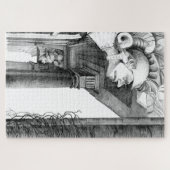 城の彫刻・鉛筆画 ジグソーパズル (横)