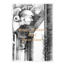 城の彫刻・鉛筆画