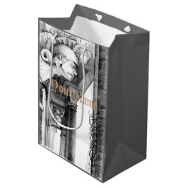 城の彫刻・鉛筆画 ミディアムペーパーバッグ