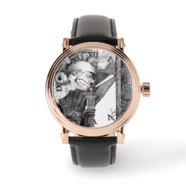 城の彫刻・鉛筆画 腕時計