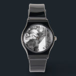 城の彫刻・鉛筆画 腕時計<br><div class="desc">鉛筆白黒スケッチ.オリジナルグラファイト鉛筆スケッチ.アーティストZolotareva.城BurgScheidungenに基づく。</div>