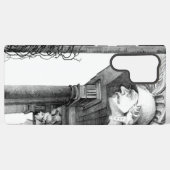 城の彫刻・鉛筆画 SAMSUNG GALAXYケース (裏面横)