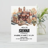 城の景色を望む夏のピクニックへの招待 招待状 (スタンド正面)