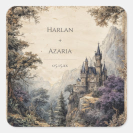 城の森のステッ結婚カー スクエアシール