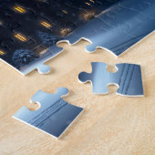 城の空の冷たい夜 ジグソーパズル (側面)