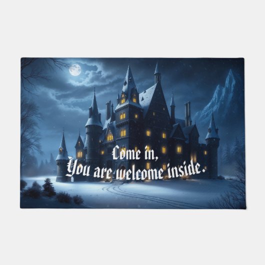 城の空の冷たい夜 ドアマット (正面)