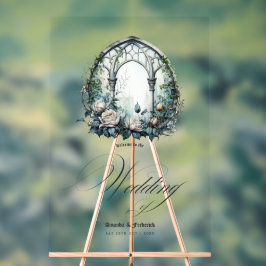 城の窓結婚で魅惑のゴシック アクリルサイン