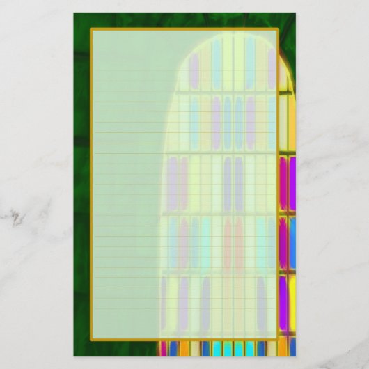城の窓IIは並べられた文房具に罰金を科します 便箋 (正面)