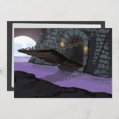 城の跳ね橋と堀 招待状 (正面/裏面)