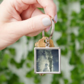 城の間欠泉、イエローストーン国立公園 キーホルダー (手)