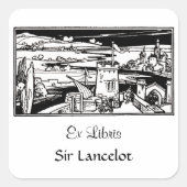 城の風景 スクエアシール (正面)