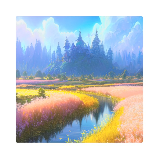 城は野生の メタルプリント (正面)