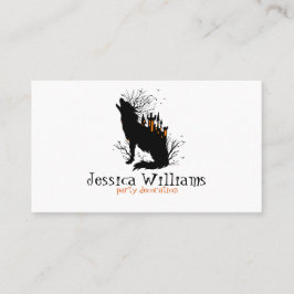 城を持つハロウィン不気味ウルフ 名刺