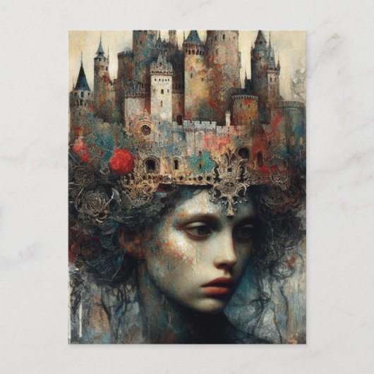 城を頭に抱えた人 ポストカード (正面)