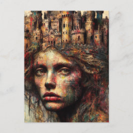 城を頭に抱えた人 ポストカード