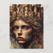 城を頭に抱えた人 ポストカード (正面)