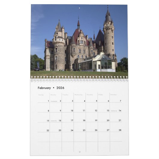 城クール カレンダー (2月 2026)