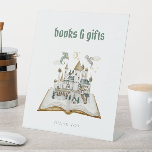 城ドラゴンブックス&ギフトベビーシャワーサイン 台座サイン (インサイチュ)