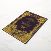 城ビクトリアン夫婦の葉縁ど結婚の 箔招待状 (回転した状態)