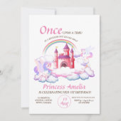 城プリンセスピンクユニコーン1stマジカル誕生日 招待状 (正面)