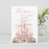 城プリンセスピンク1st誕生日パーティー 招待状 (スタンド正面)