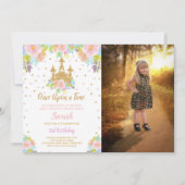 城プリンセス誕生日招待状(写真あり) 招待状 (正面)