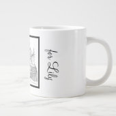 城モダンスタイリッシュ白黒白 ジャンボコーヒーマグカップ (右)