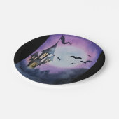 城不気味とこうもりのある場面 ペーパープレート (アングル)