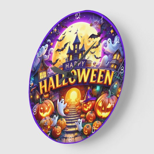 城不気味 ラージ壁時計 (傾斜)