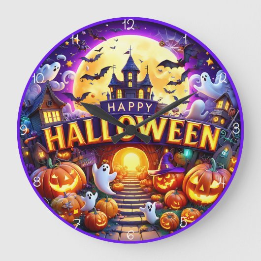 城不気味 ラージ壁時計 (正面)