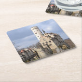 城伝統的オンクリフ曇り日 スクエアペーパーコースター (アングル)