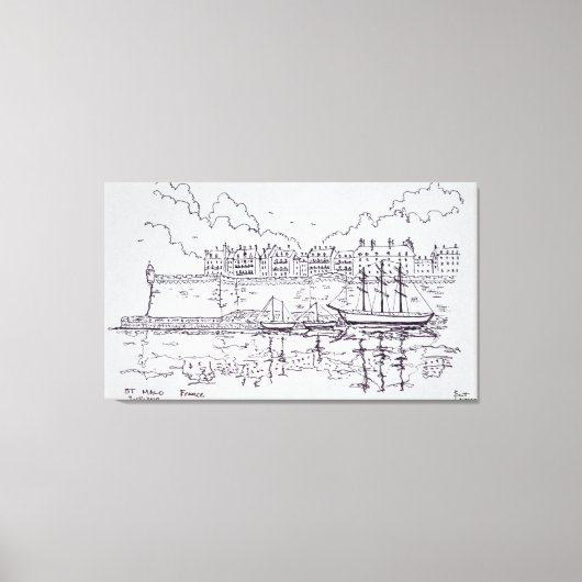 城壁の都市サンマロ |フランス,ブリタニー キャンバスプリント (正面)