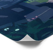 城日本の画素美術景観ファンタジーポスター ポスター (角)